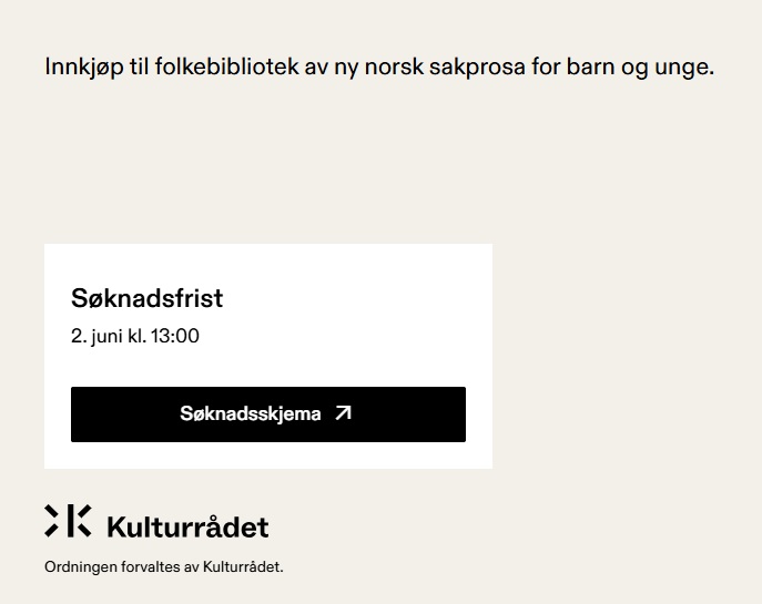 Ny norsk sakprosa for barn og unge – innkjøpsordning