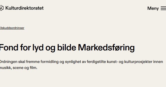 Fond for lyd og bilde Markedsføring