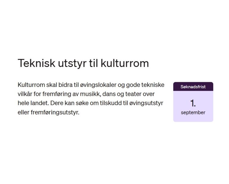 Teknisk utstyr til kulturrom
